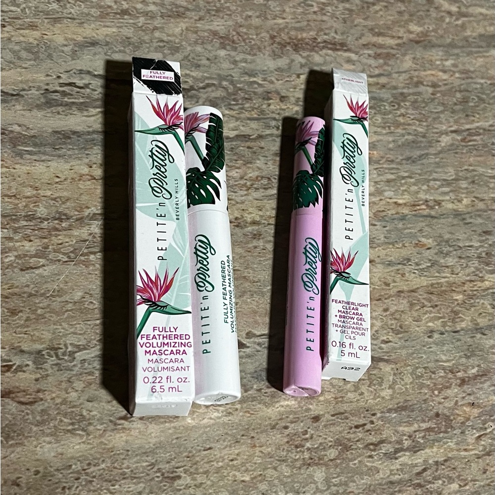 NIB Petite n Pretty Fully feathered volumizing mascara & featherlight clear etc
